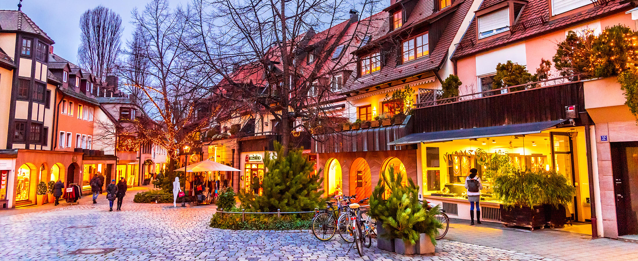 Cobblestone streets of Nuremberg Old Town