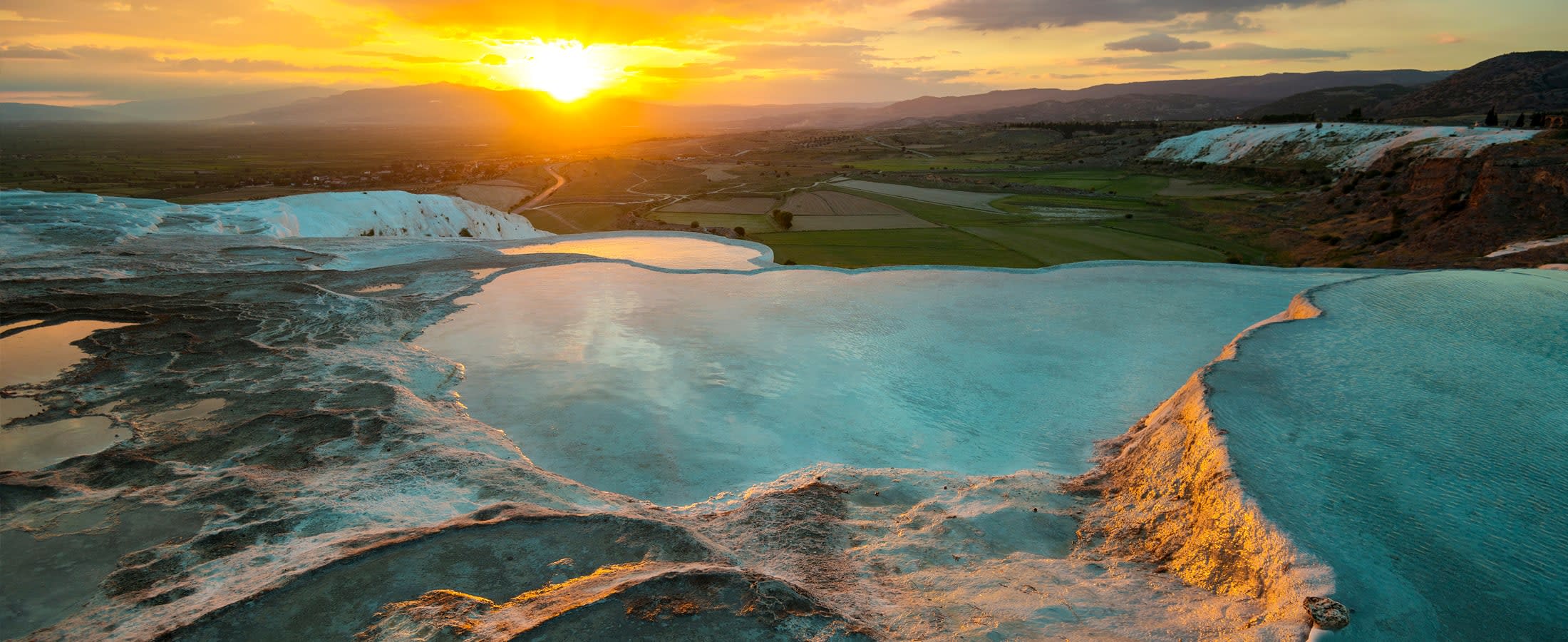 Sunset over Pamukkale