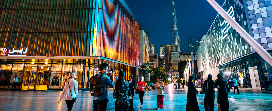 City Walk at night, Dubai