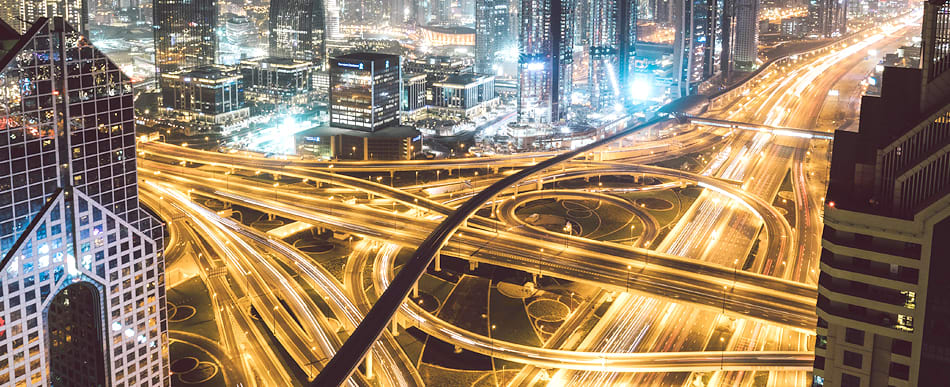 Sheikh Zayed Road at night