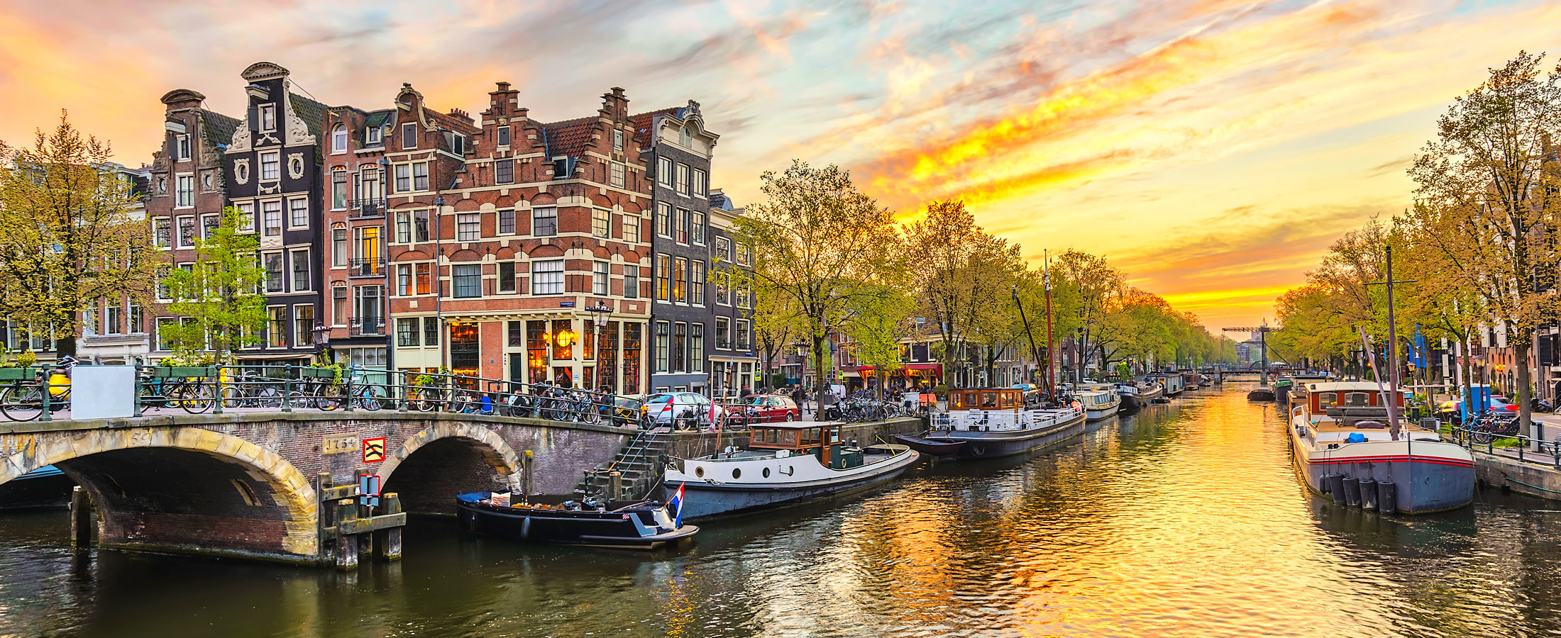 Sunset over Amsterdam, Netherlands