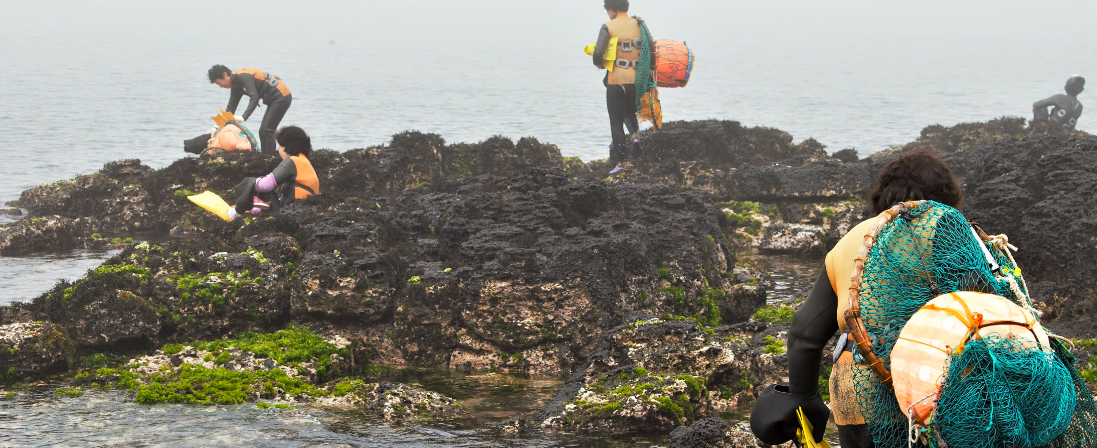 Haenyeo preparing to dive