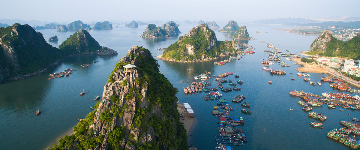 Aerial view of Halong Bay