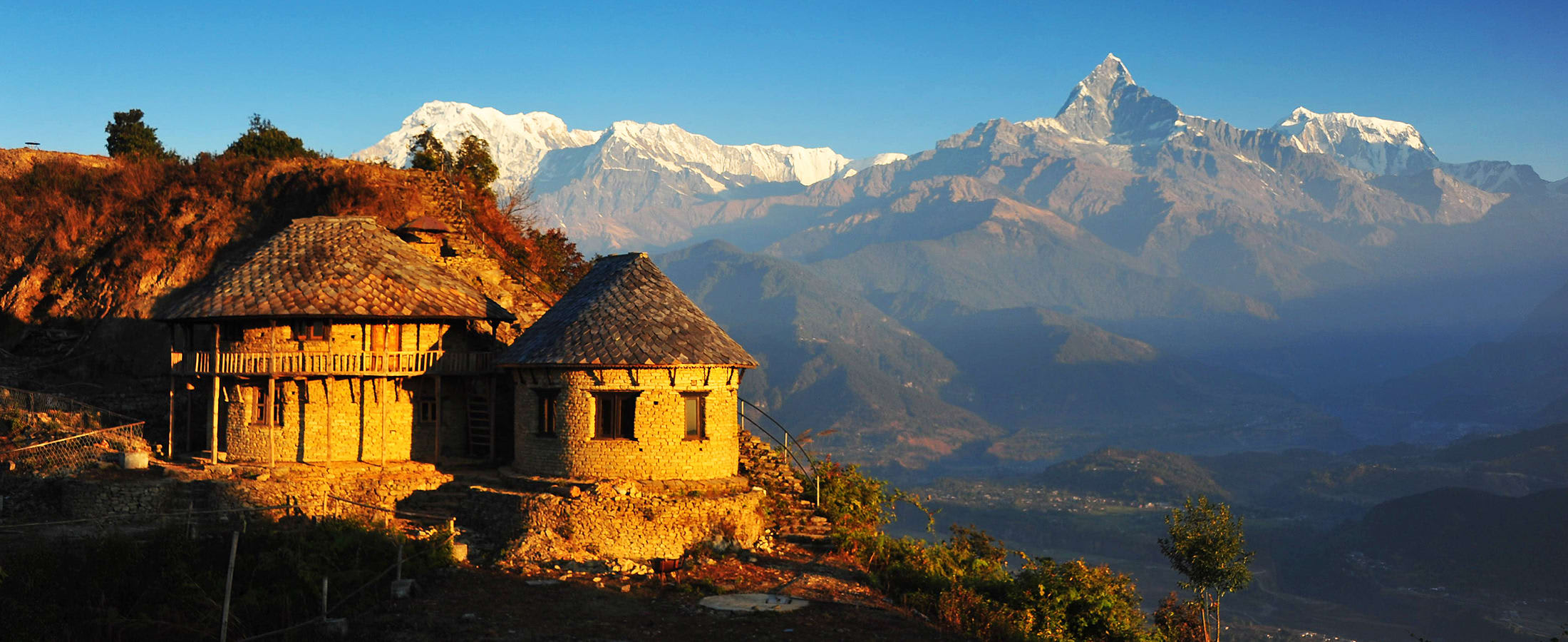View of Himalays from Sarangkot village
