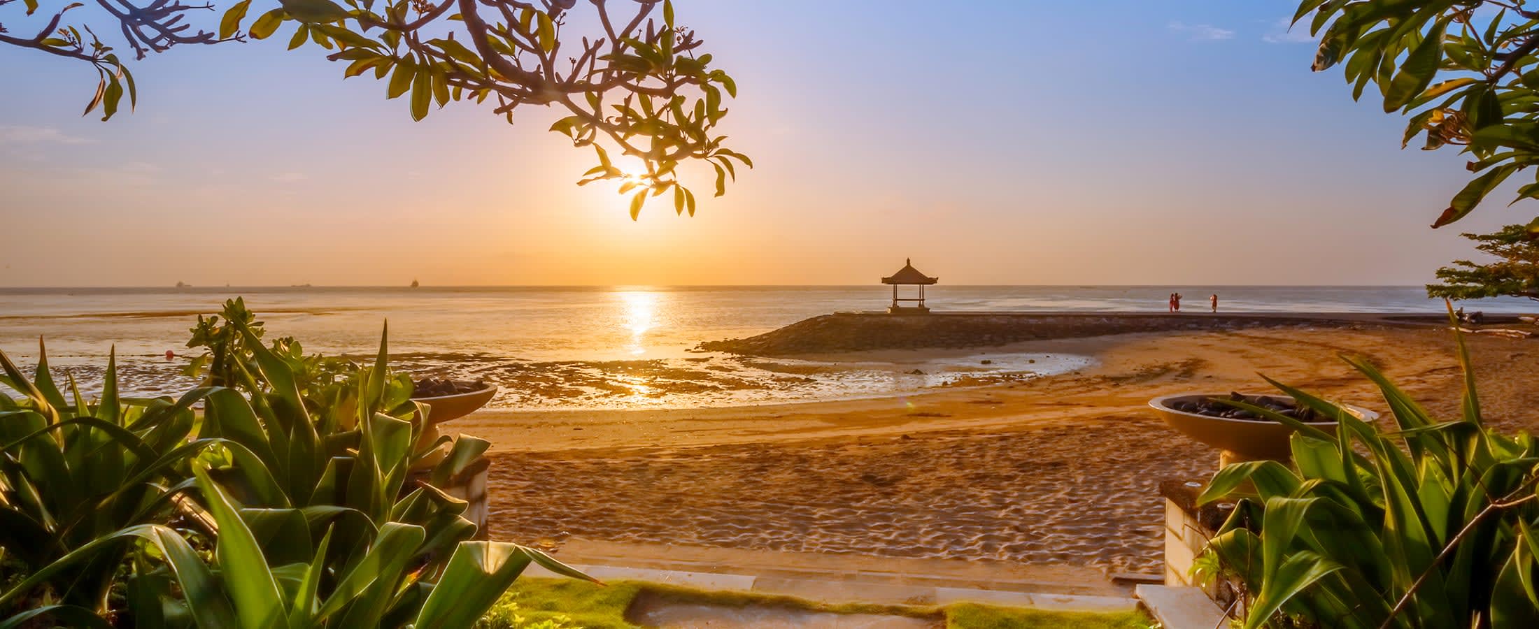 Sunrise over beach in Nusa Dua
