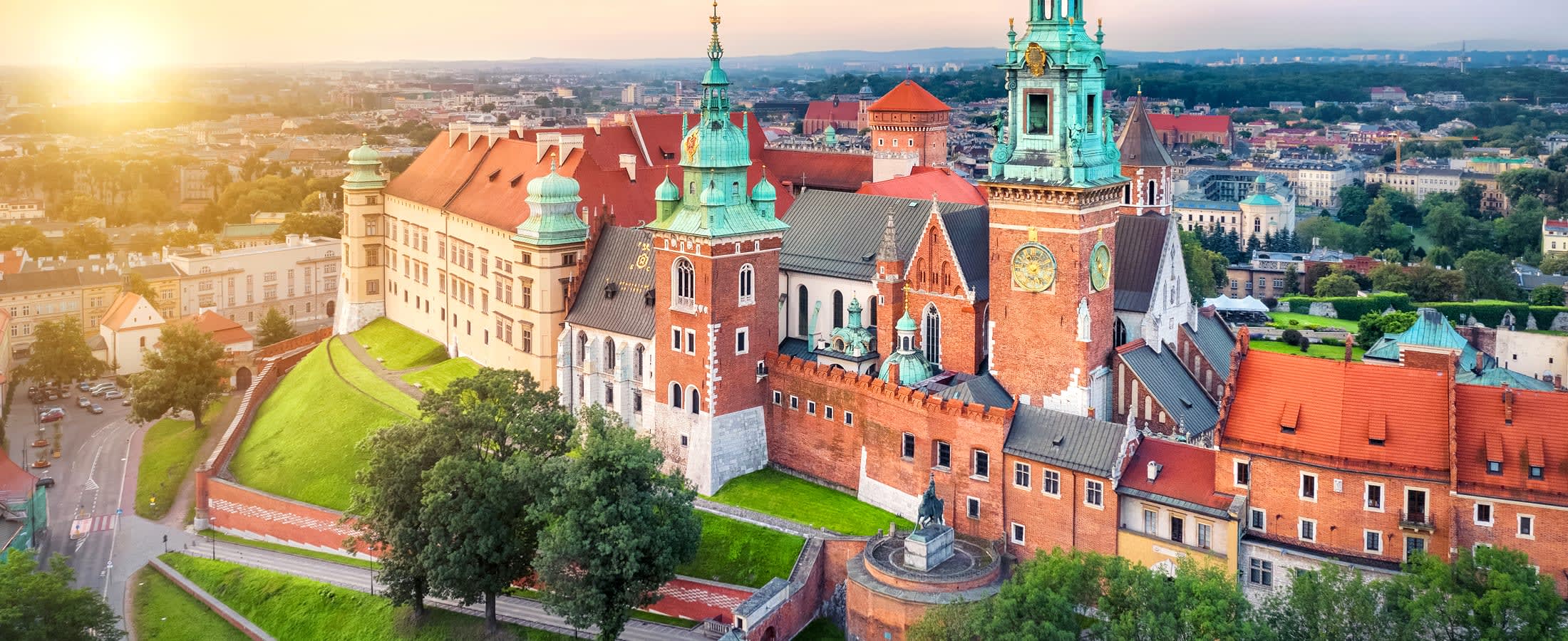 Aerial view of Clock Tower, Wawel Royal Castle, Kraków