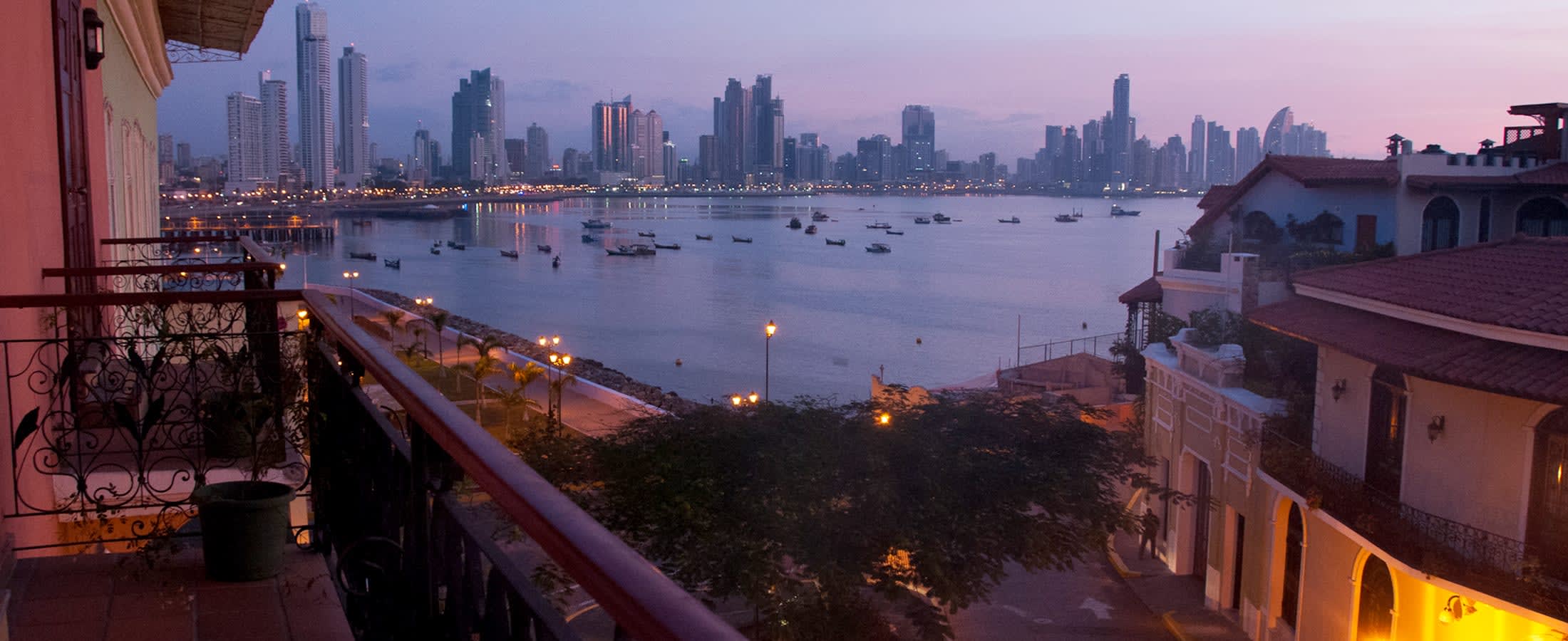 View of Panama City skyline from Casco Viejo