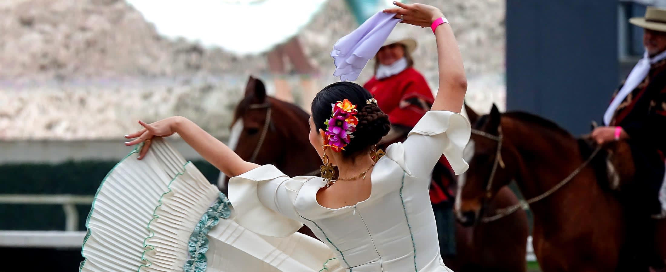 Traditional festival with gauchos and paisanas