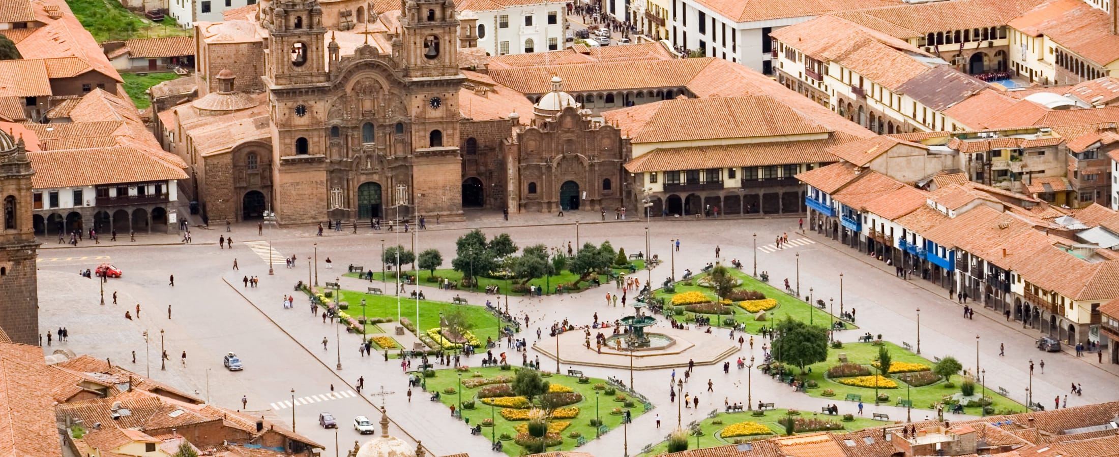 Aerial view of Plaza de Armas, Cusco