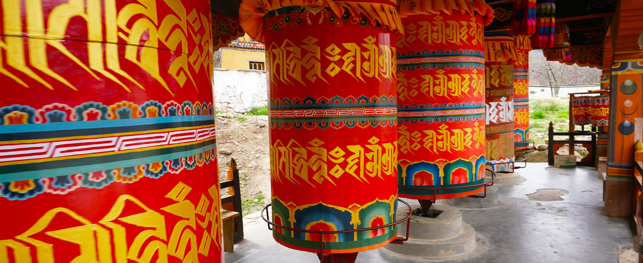 Prayer wheels, Kyichu Lhakhang, Paro