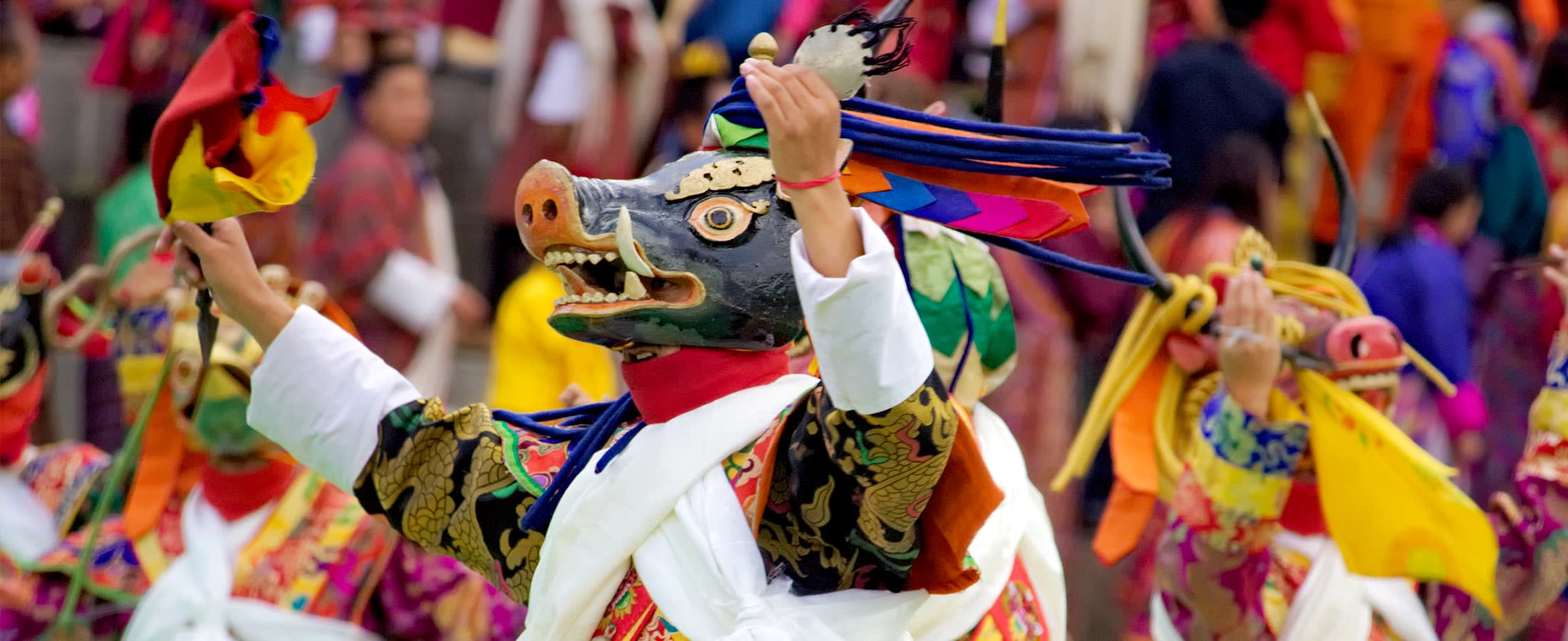 Colorful costumes, Thimphu Festival