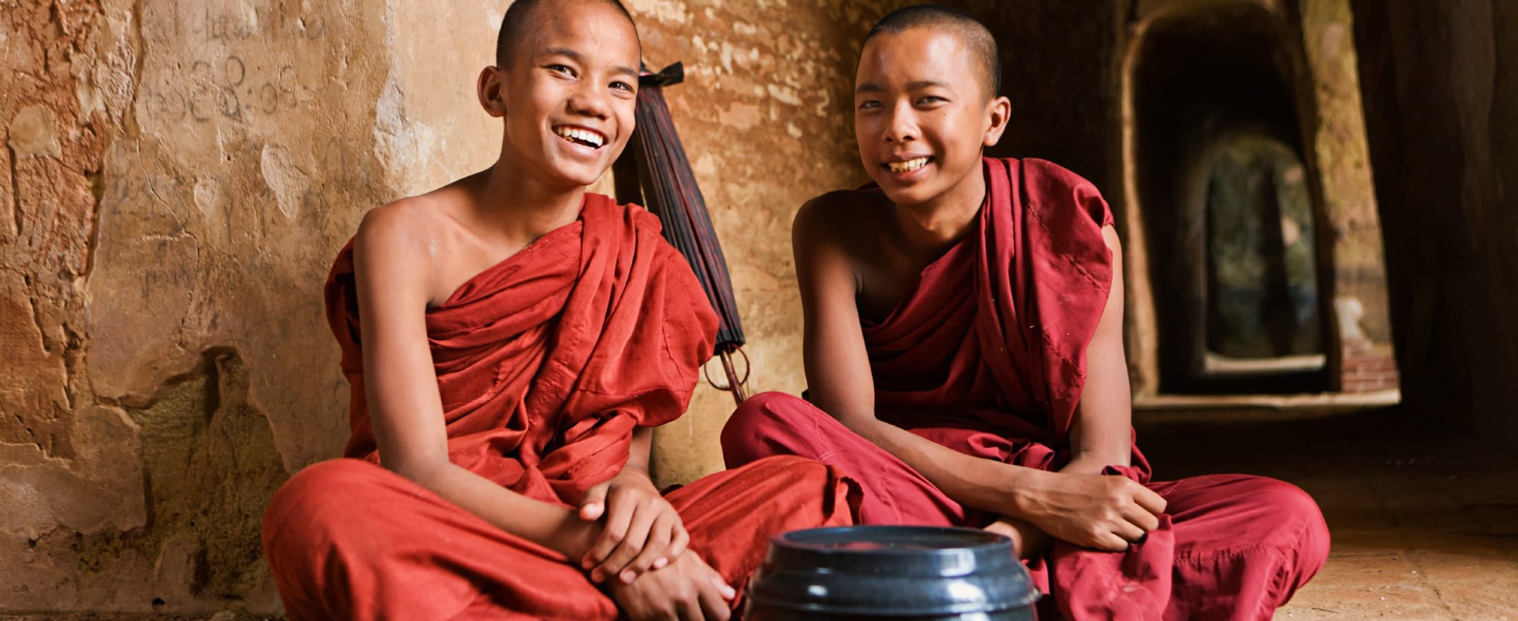 Novice Buddhist monks, Bagan
