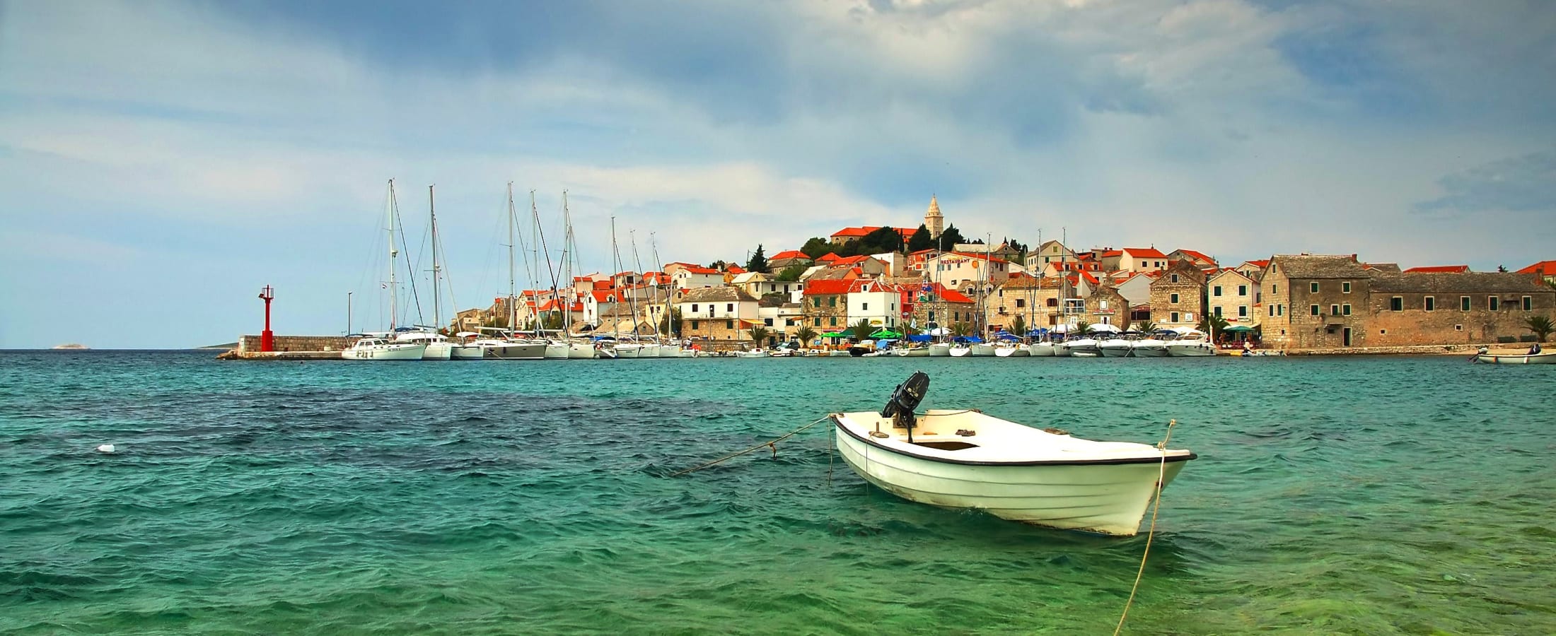 Boat anchored near Sibenik