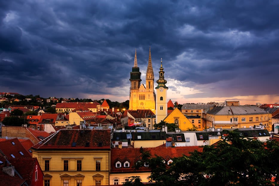 Zagreb at dusk