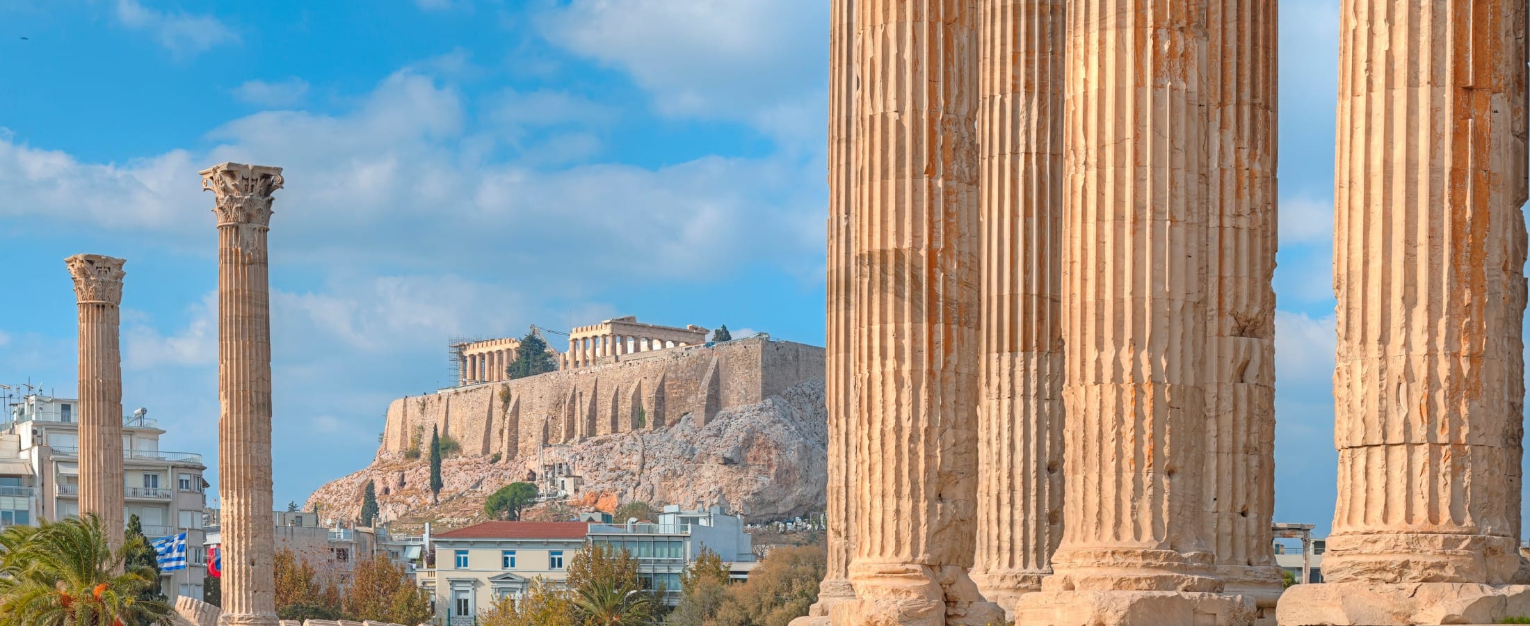 Acropolis framed by Temple of Zeus, Athens