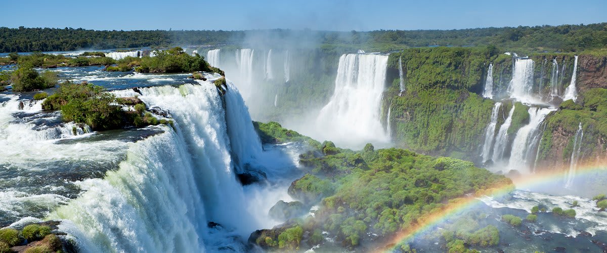 Rainbow over Iguazu Falls