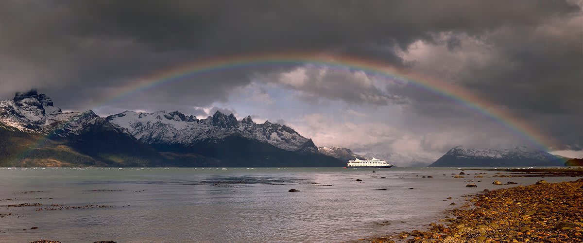 Rainbow over Darwin Mountains