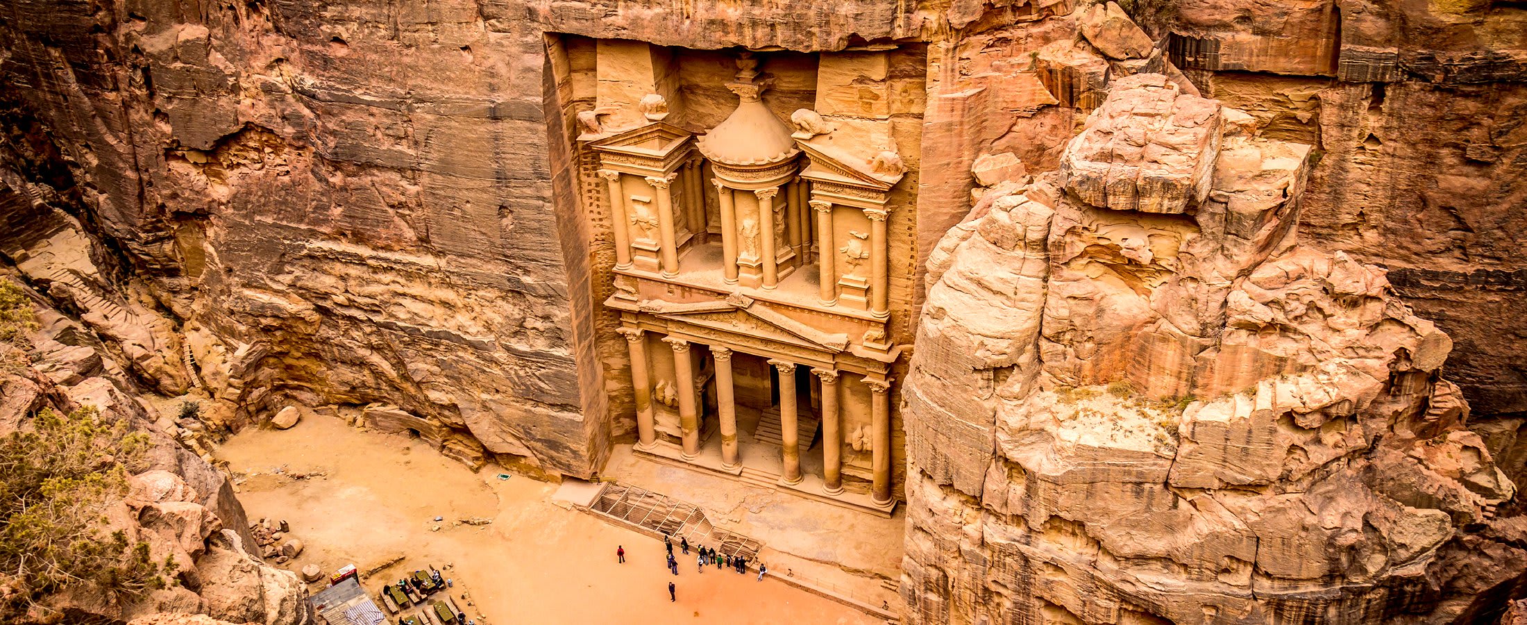 Aerial view of Treasury, Petra