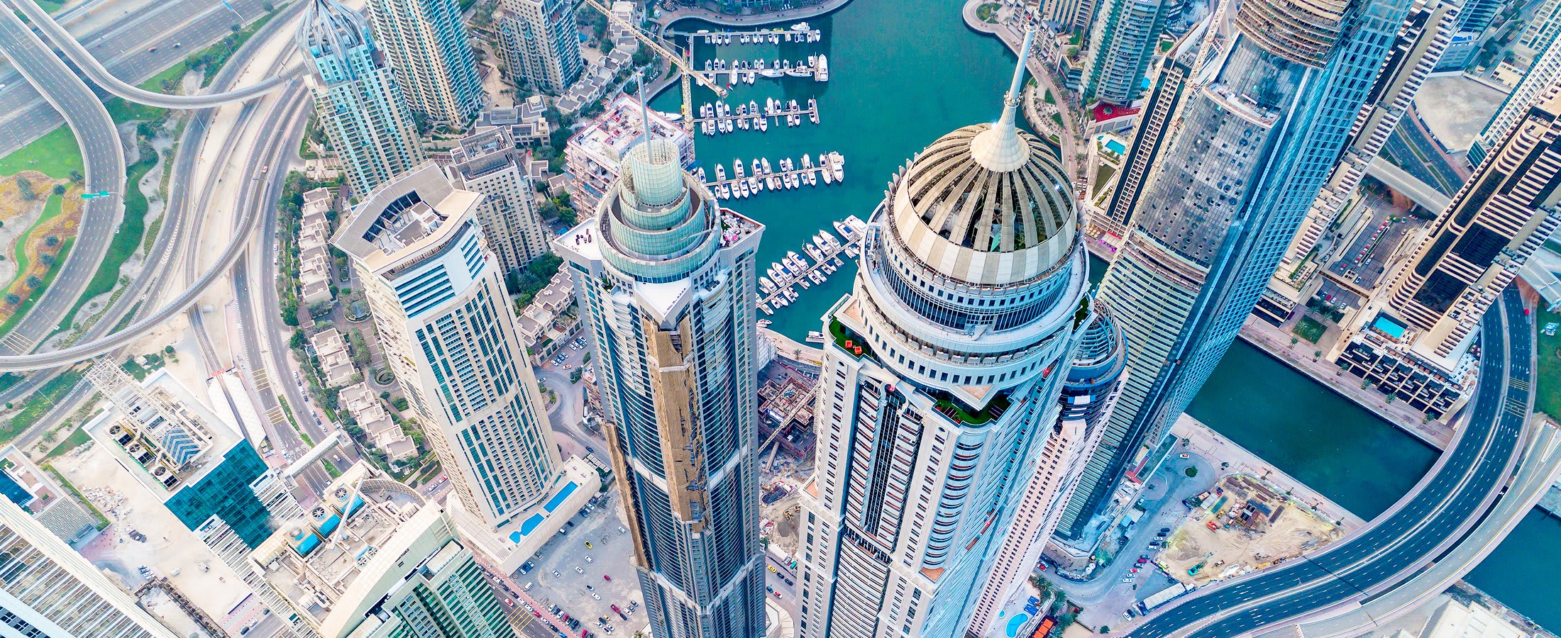 Aerial view of Dubai Marina