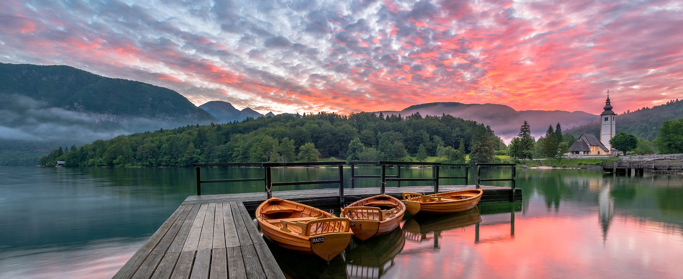 Sunrise over Bohinj Lake