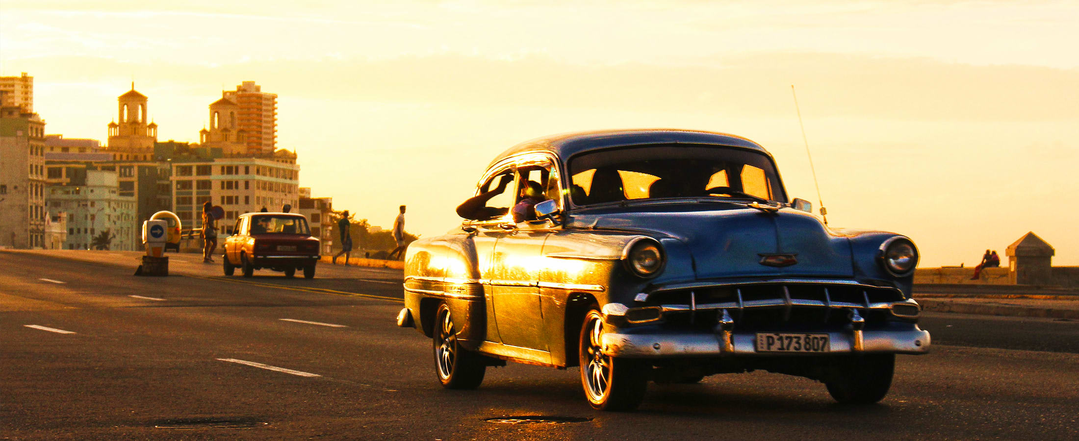 Classic car at sunset, Havana