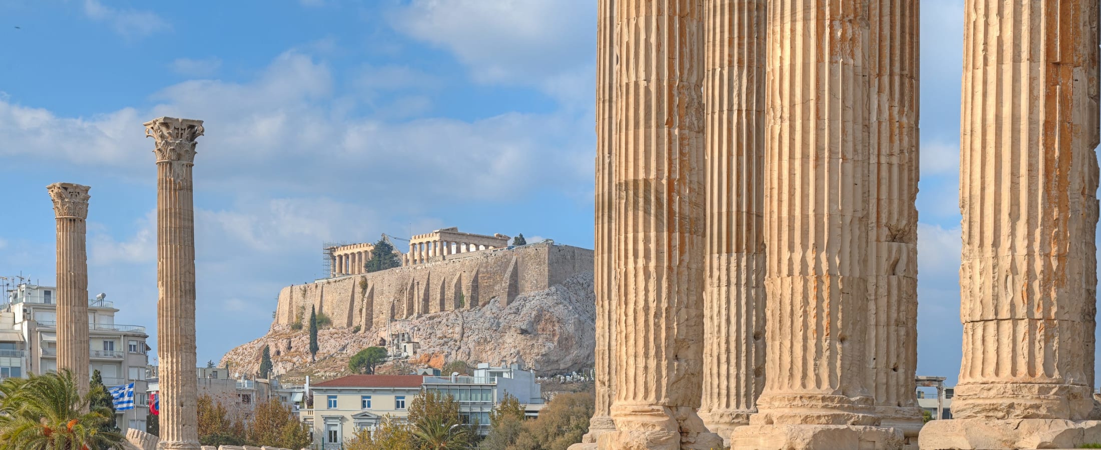 Acropolis framed by Temple of Zeus, Athens