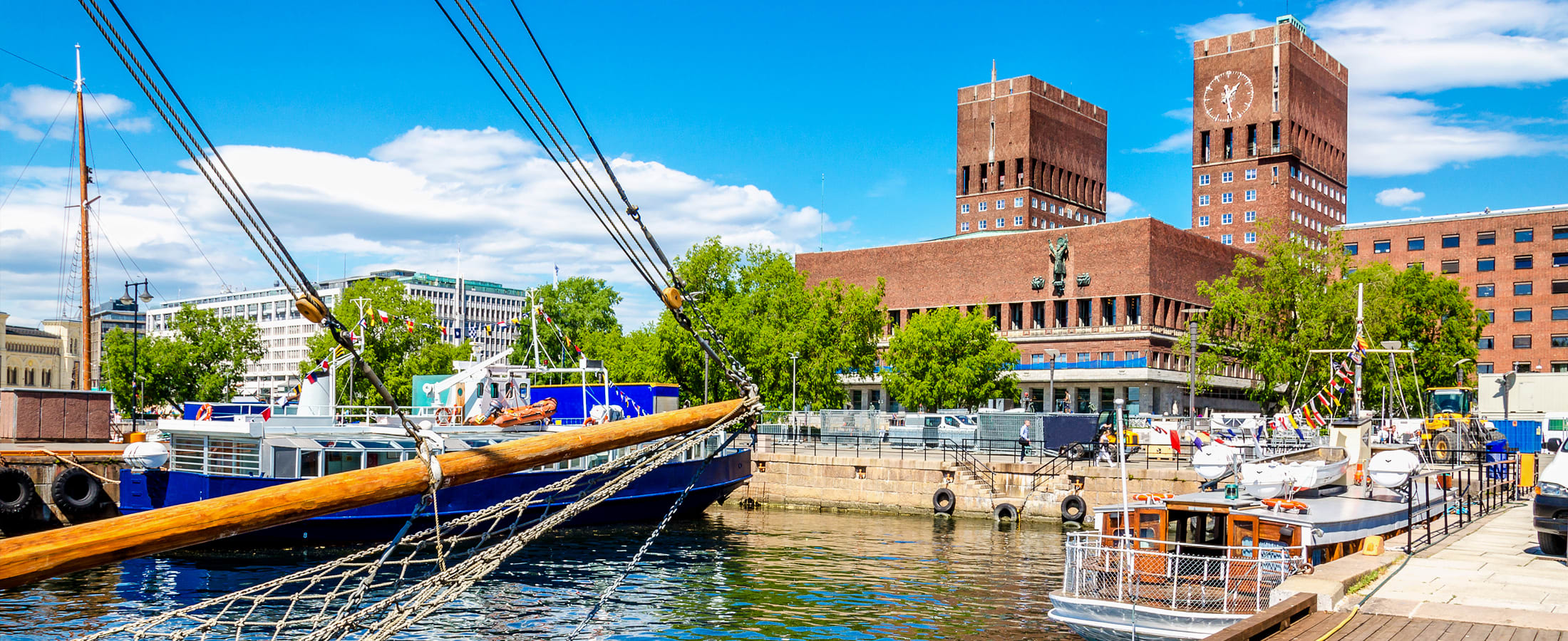 Oslo City Hall and harbor, Norway
