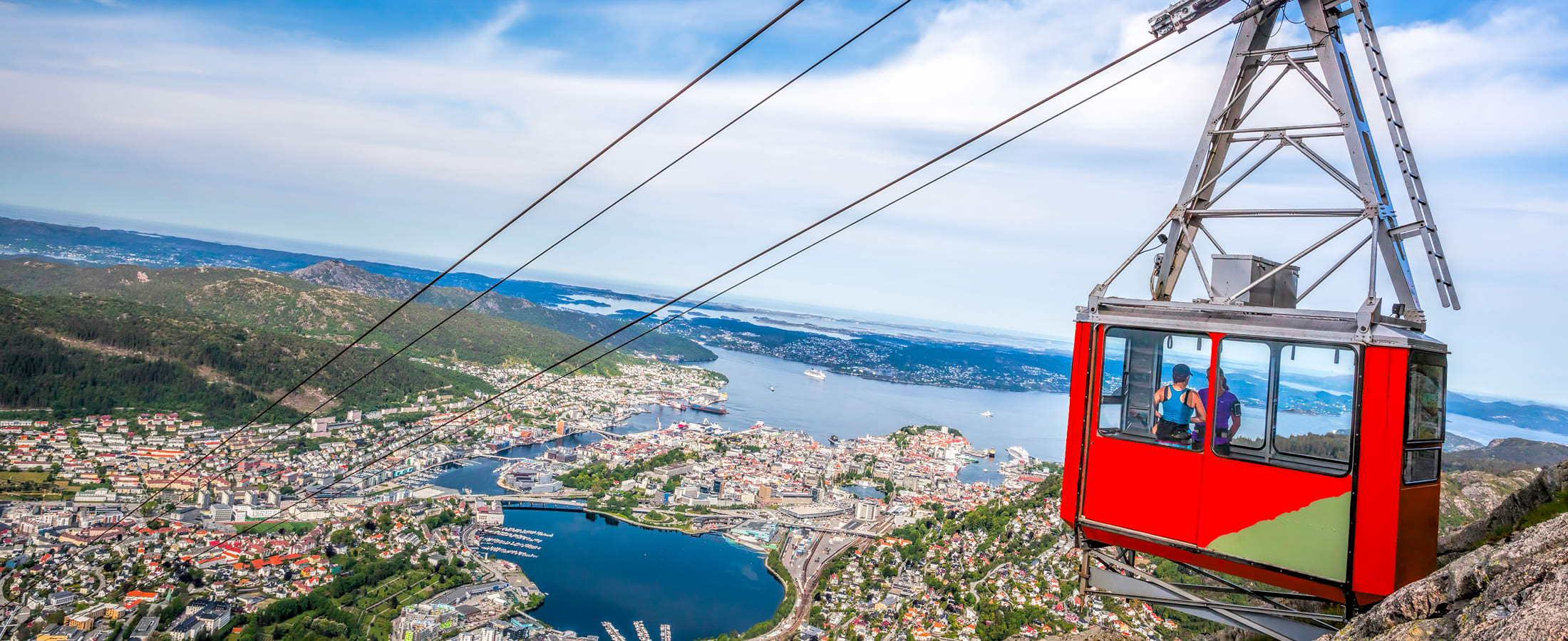 Funicular to the top of Mount Fløyen, Bergen, Norway