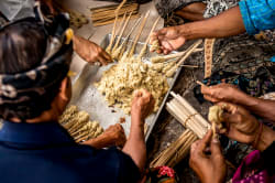 Preparing traditional Balinese cuisine 