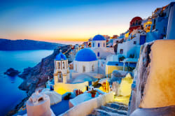 Oia Village at dusk, Santorini 