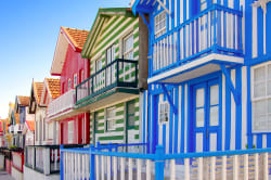 Striped houses of Costa Nova Beach 