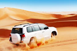 Jeep ride over sand dunes 