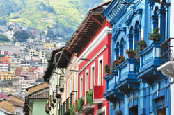 Colorful buildings of Old Town, Quito 