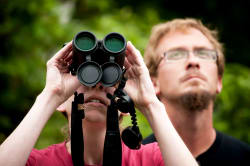 Couple birdwatching 