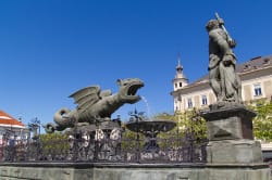 Lindwurm fountain, Klagenfurt 