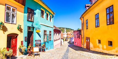 Colorful buildings in Sighișoara
