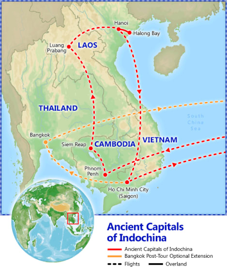 Ancient Capitals of Indochina map