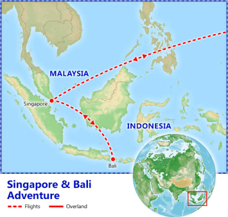 Singapore & Bali Adventure map