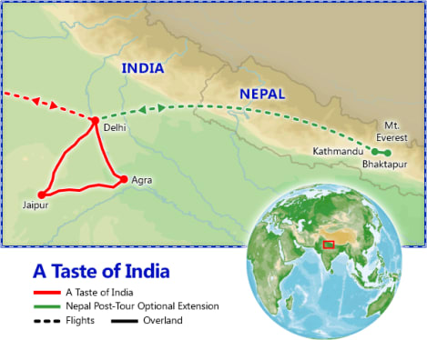 A Taste of India map