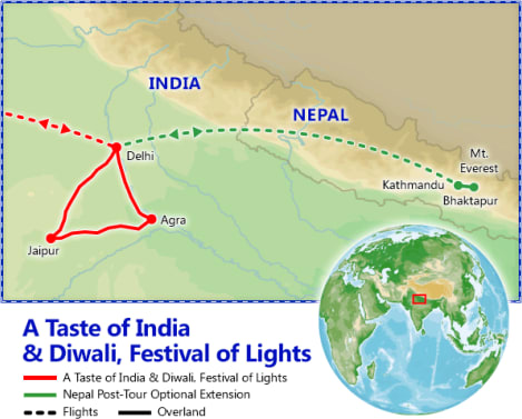 A Taste of India & Diwali, Festival of Lights map