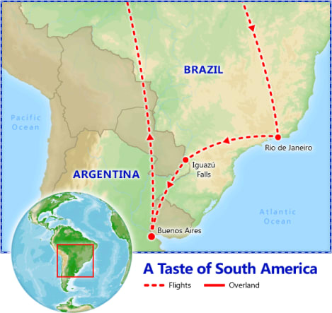 A Taste of South America map