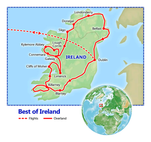Best of Ireland 2021-2022 map