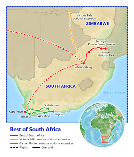 Best of South Africa map