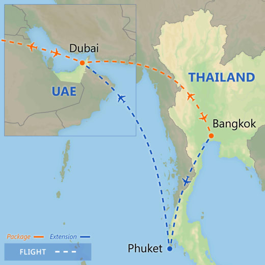 Dazzling Dubai & Bangkok map