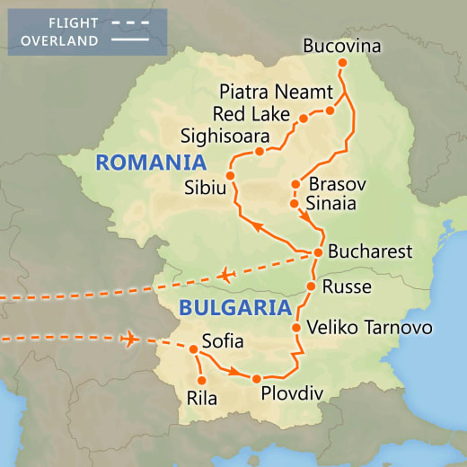 Discover Bulgaria and Romania map