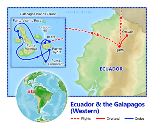 Ecuador & Galapagos Cruise map
