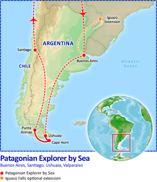 Patagonian Explorer by Sea 2021 map