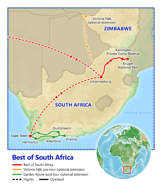 Best of South Africa map