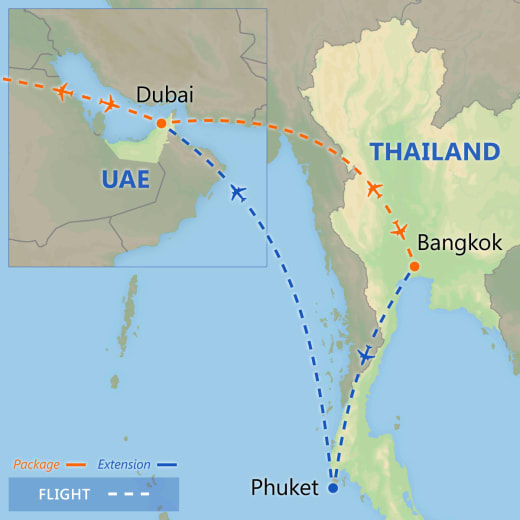 Dazzling Dubai & Bangkok map