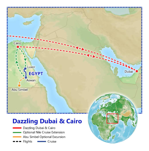 Dazzling Dubai & Cairo map